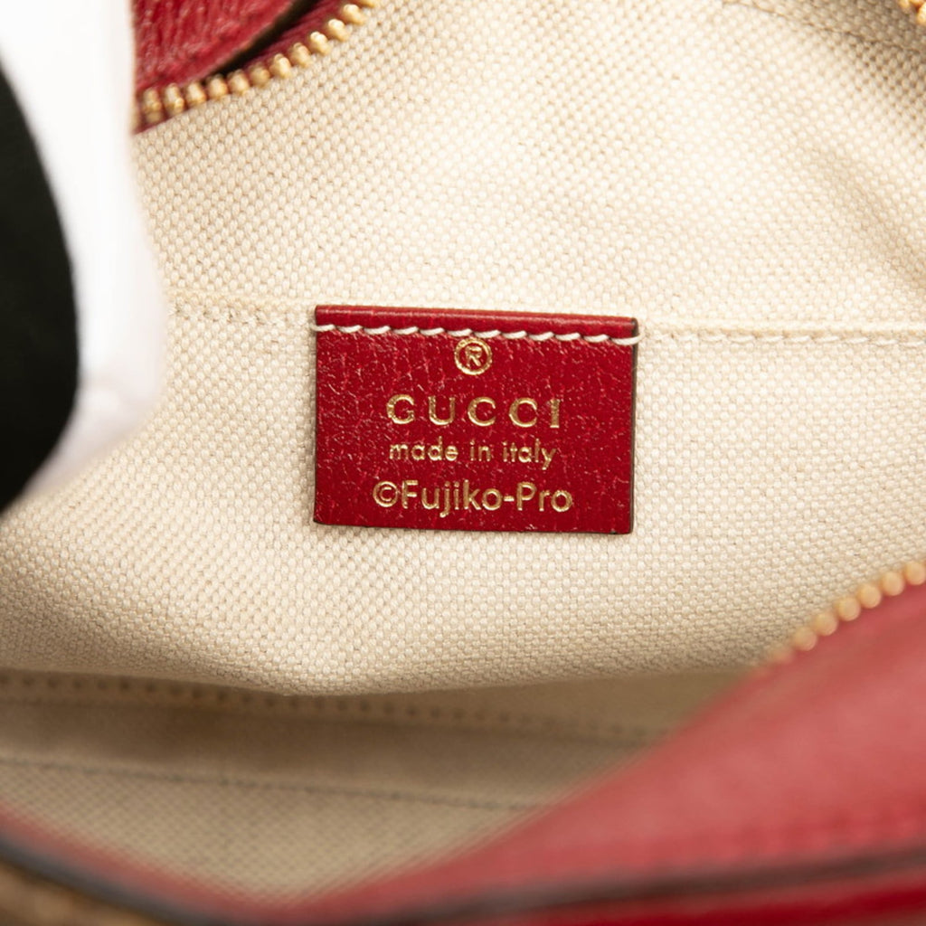 Gucci Brown Red Color Pvc Leather Shoulder Bag (Pre-Owned)