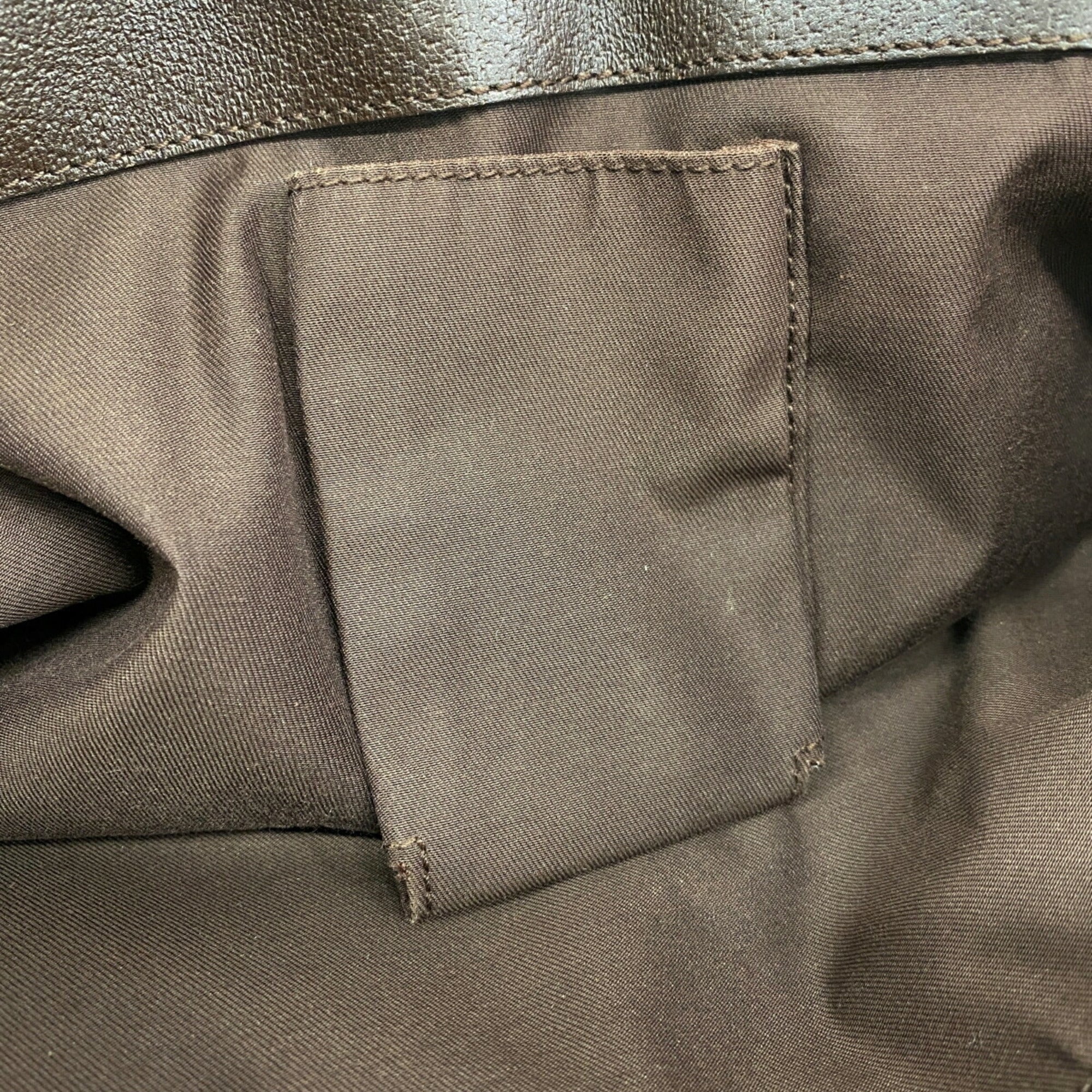 Gucci Beige Brown Canvas Tote Bag (Pre-Owned)