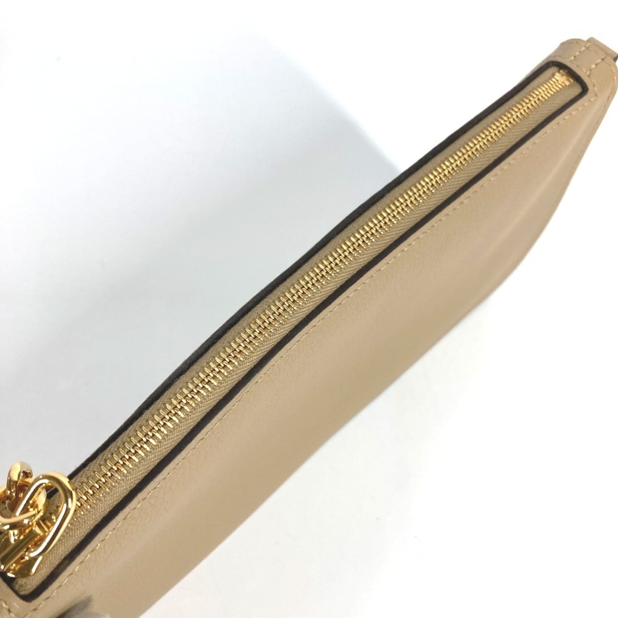 Hermes Beige Leather Handbag Pouch Shoulder Bag (Pre-Owned)