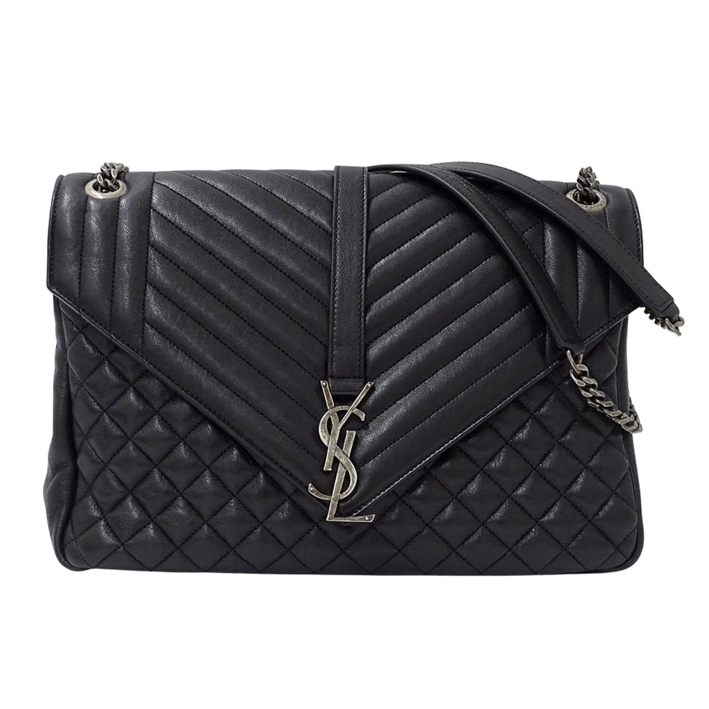 Saint Laurent Black Leather Shoulder Bag (Pre-Owned)