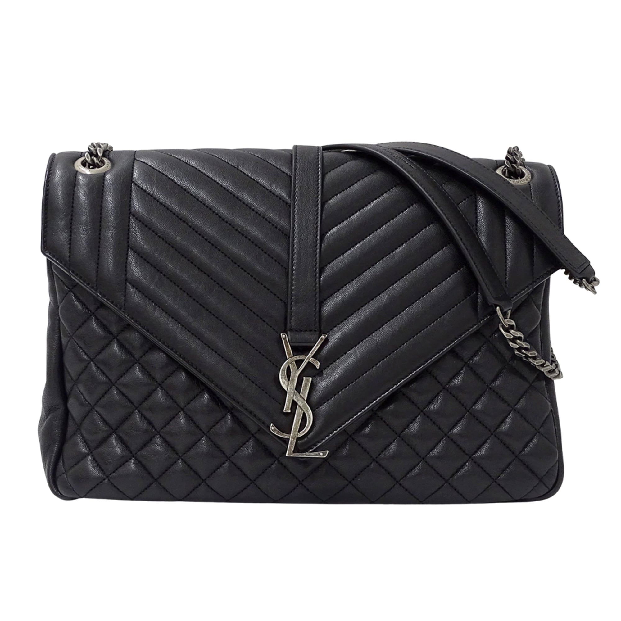 Saint Laurent Black Leather Shoulder Bag (Pre-Owned)