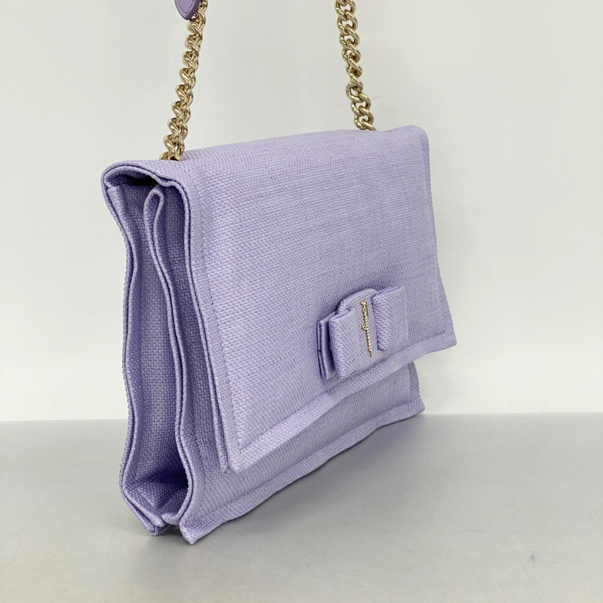 Salvatore Ferragamo Purple Canvas Shoulder Bag (Pre-Owned)
