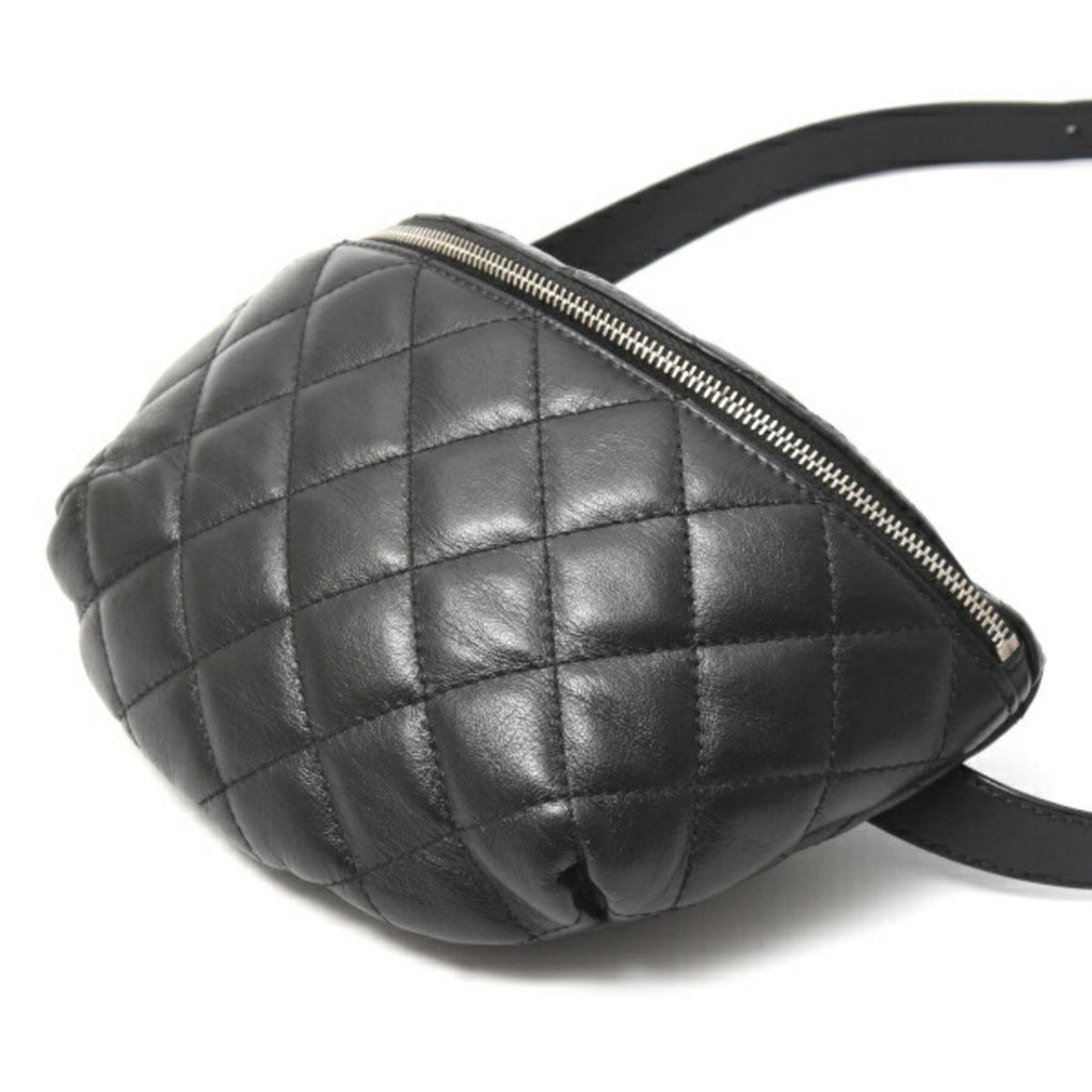 Chanel Matelasse Black Leather Fanny Pack (Pre-Owned)