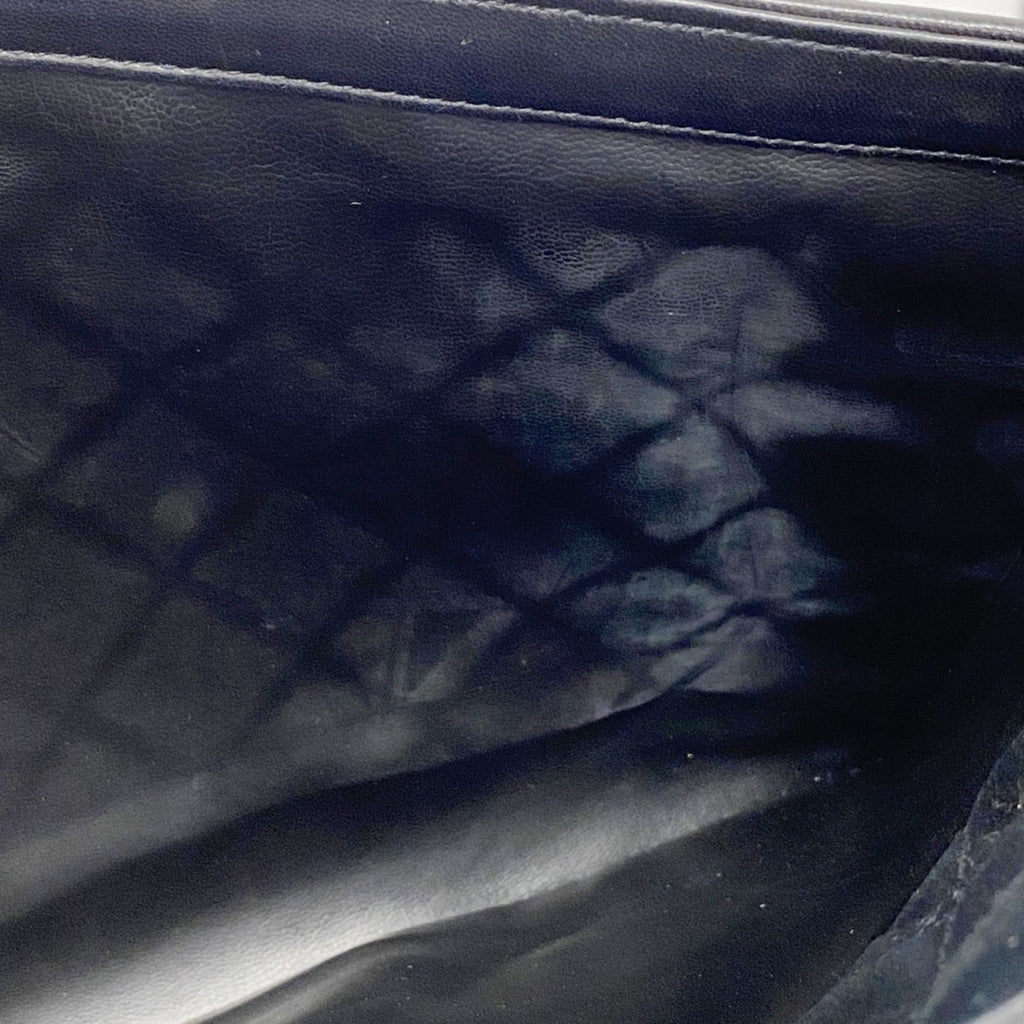 Chanel Black Leather Satin Tote Bag (Pre-Owned)