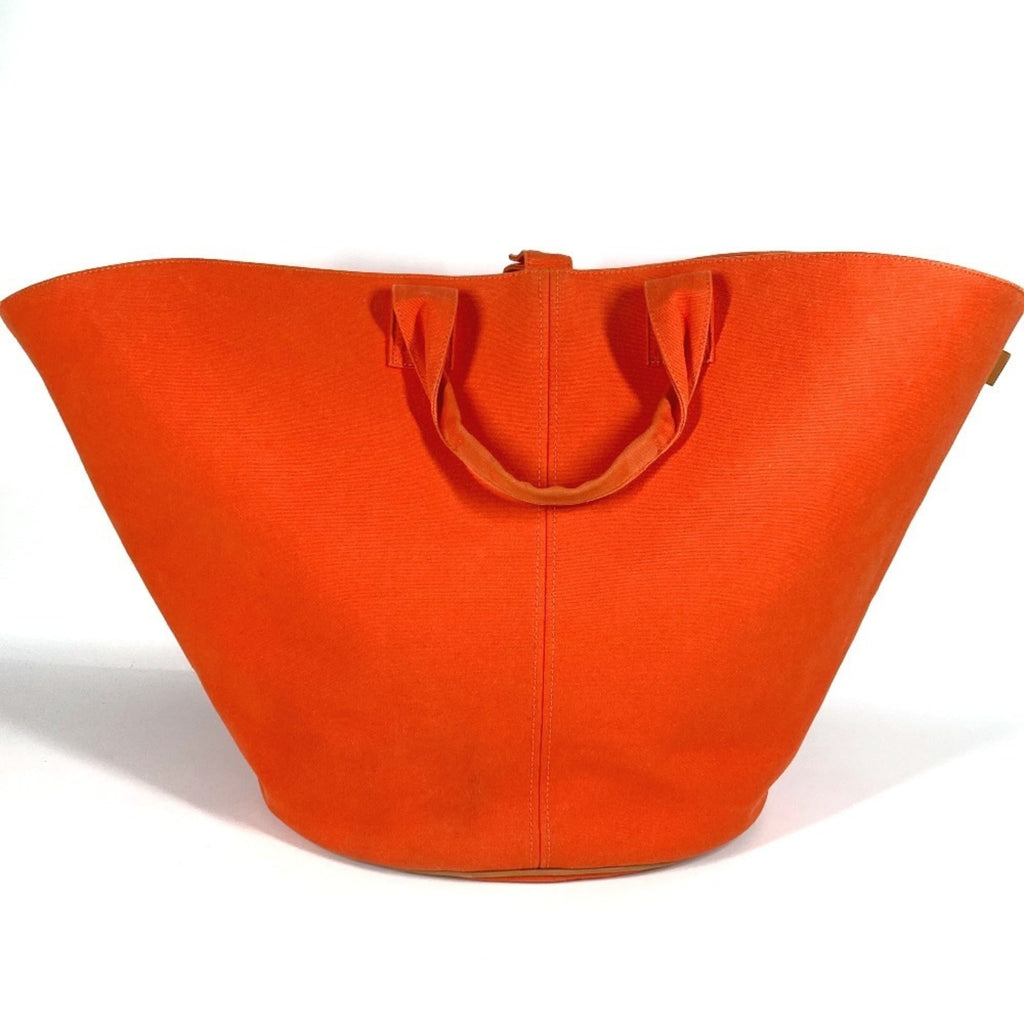 Hermes Orange Cotton Boston Bag Handbag Shoulder Bag Tote Bag (Pre-Owned)