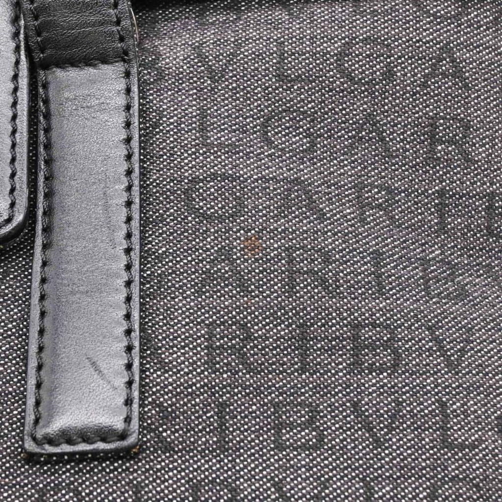 Bvlgari Black Gray Canvas Leather Handbag (Pre-Owned)