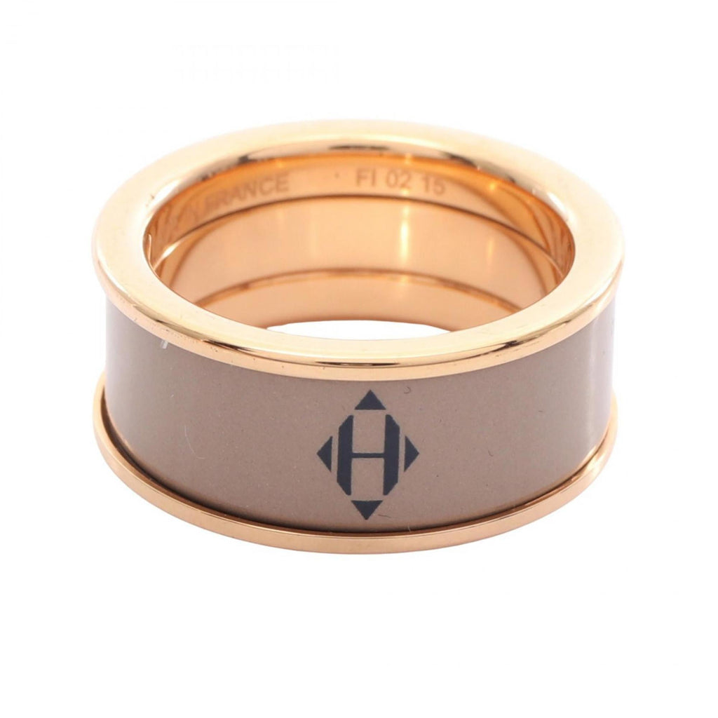 Hermes Gold Beige Gold Plating Band Ring (Pre-Owned)