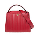 Valextra Red Color Leather Shoulder Bag (Pre-Owned)