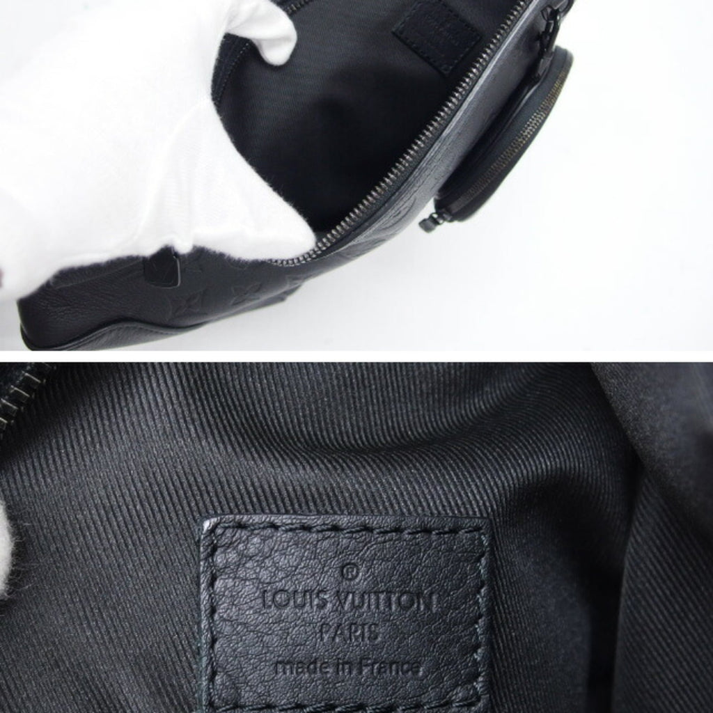 Louis Vuitton Black Noir Monogram Shadow Leather Shoulder Bag Sling Bag (Pre-Owned)