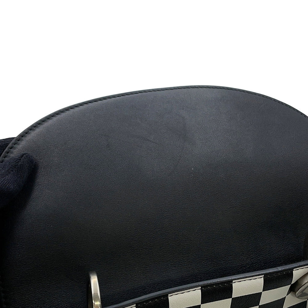 Christian Dior Lady Dior Black White Leather Handbag (Pre-Owned)