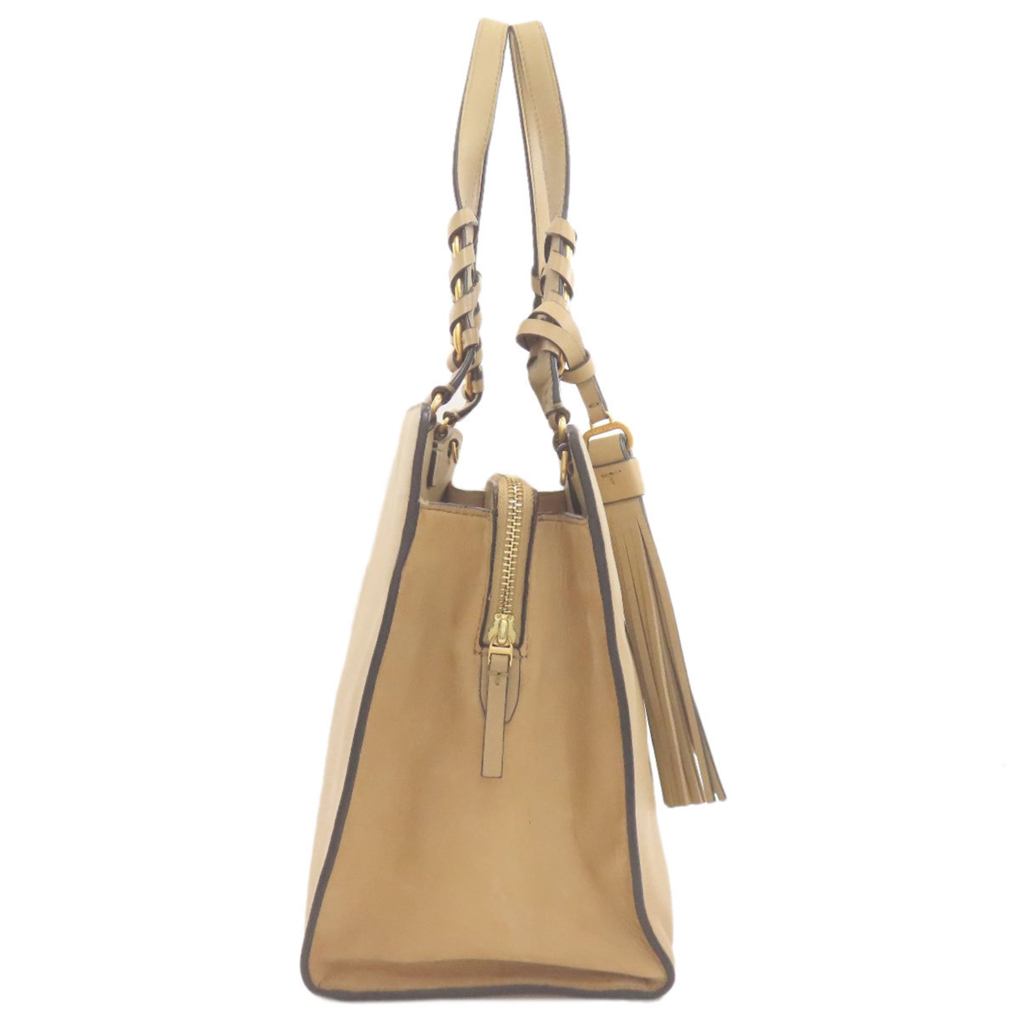 Tory Burch Beige Leather Tote Bag (Pre-Owned)