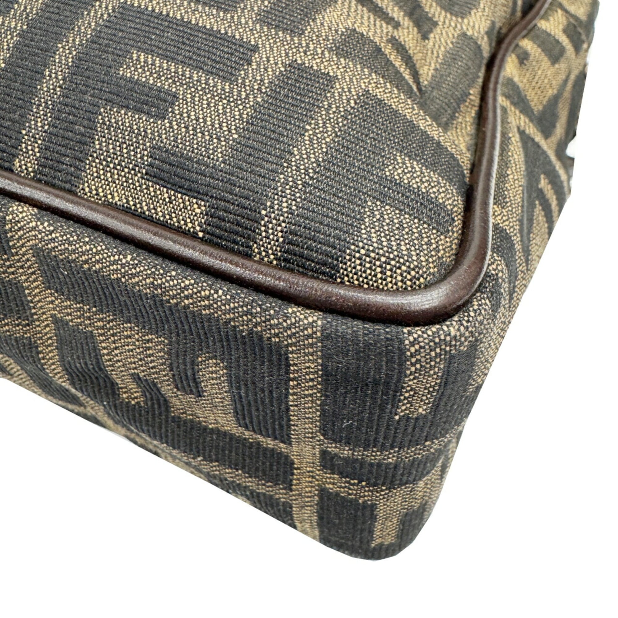 Fendi Brown Canvas Leather Handbag (Pre-Owned)