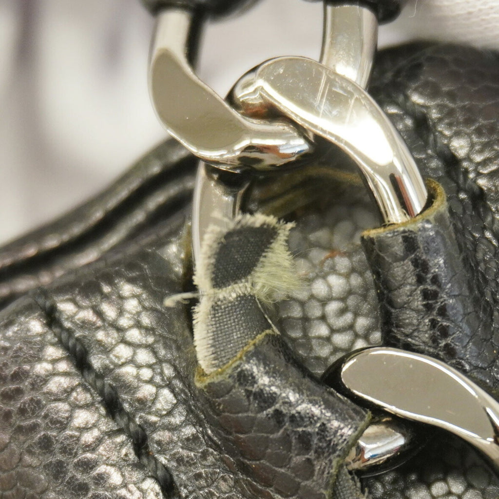 Chanel Black Grained Calfskin Shoulder Bag (Pre-Owned)