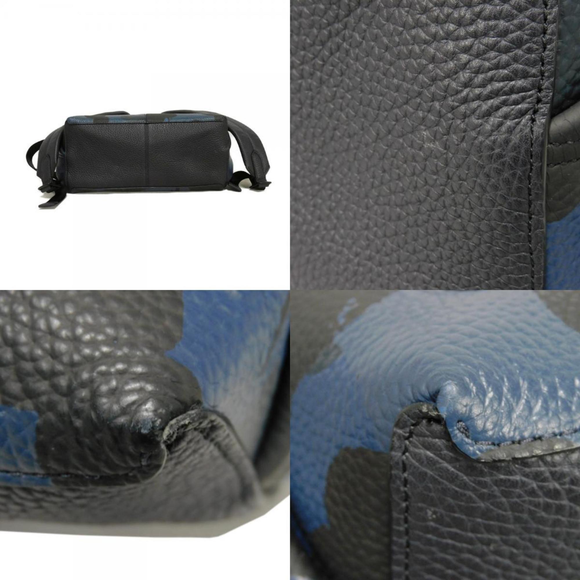 Coach Black Blue Leather Backpack (Pre-Owned)