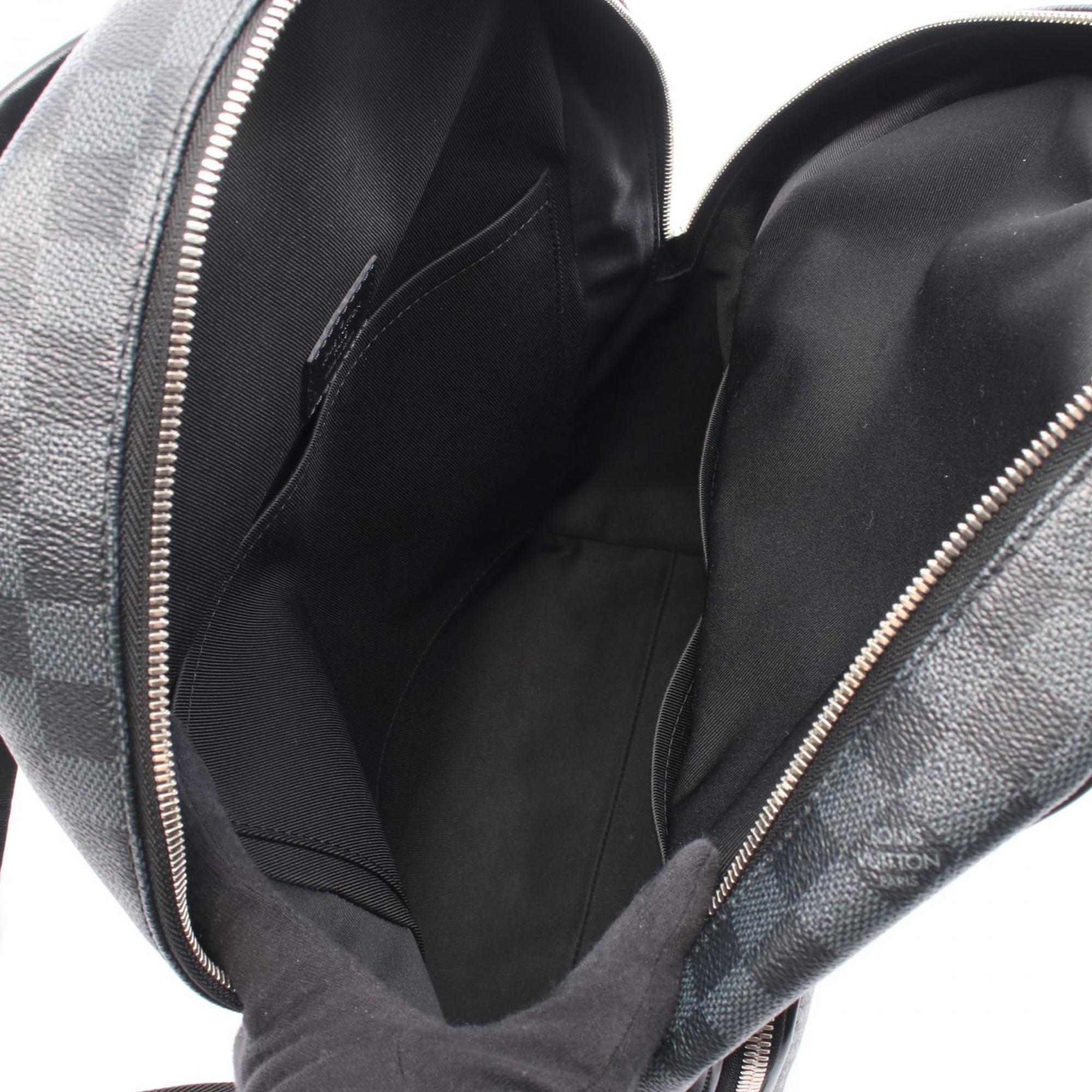 Louis Vuitton Black Damier Graphite Gray Coated Canvas Leather Backpack (Pre-Owned)