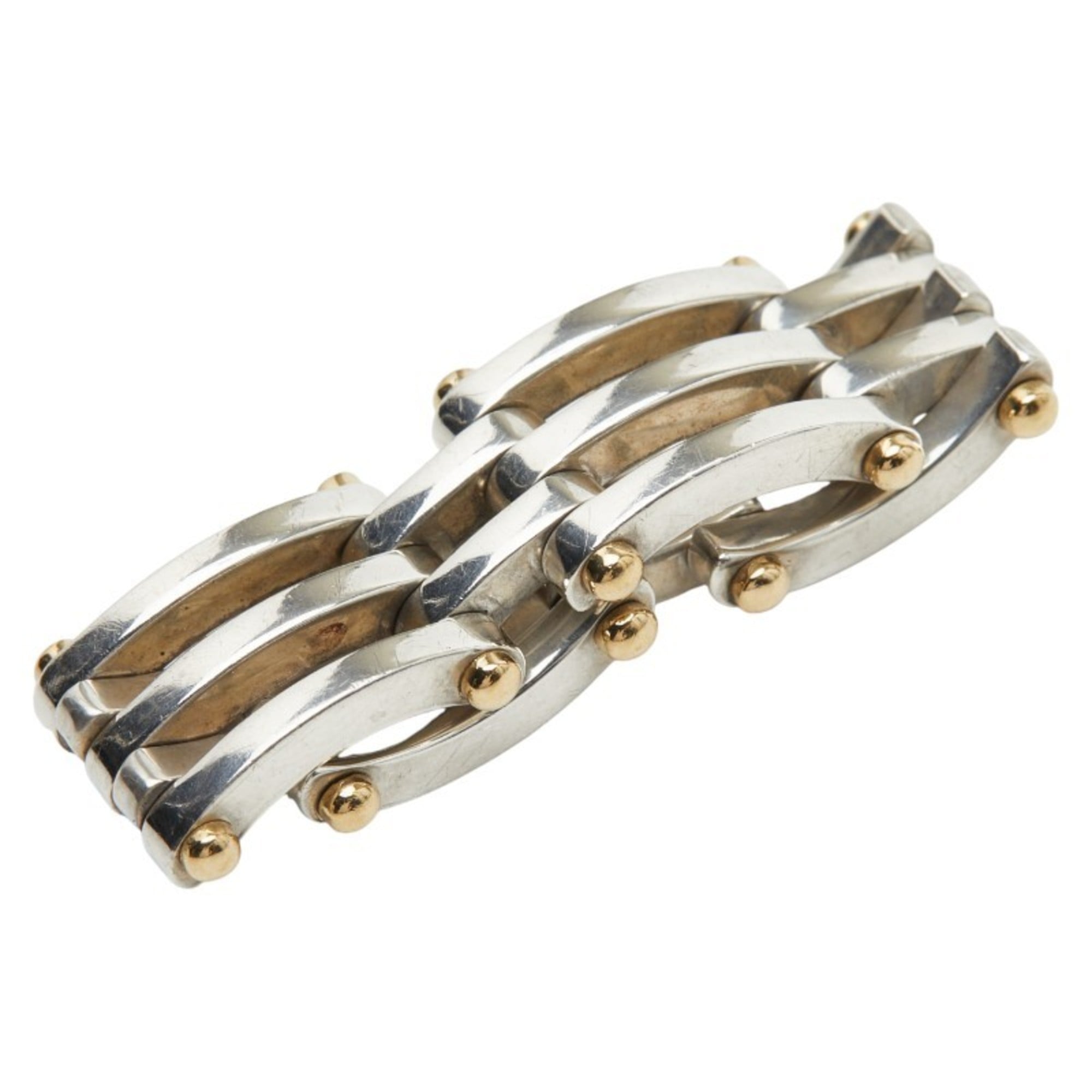 Tiffany Silver Yellow Gold Yellow Gold (18K) Silver 925 Band Ring (Pre-Owned)