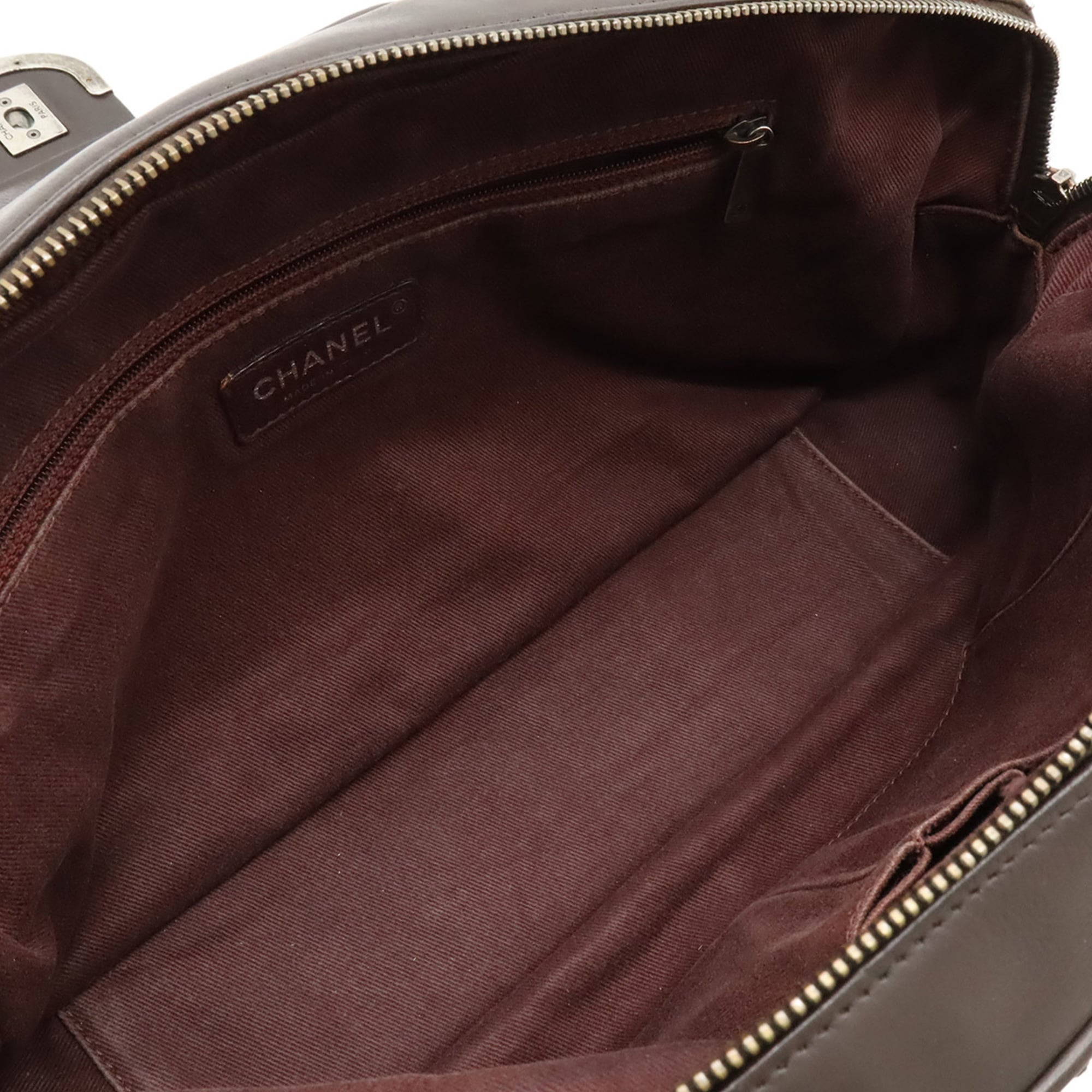 Chanel Wild Stitch Dark Brown Leather Shoulder Bag (Pre-Owned)