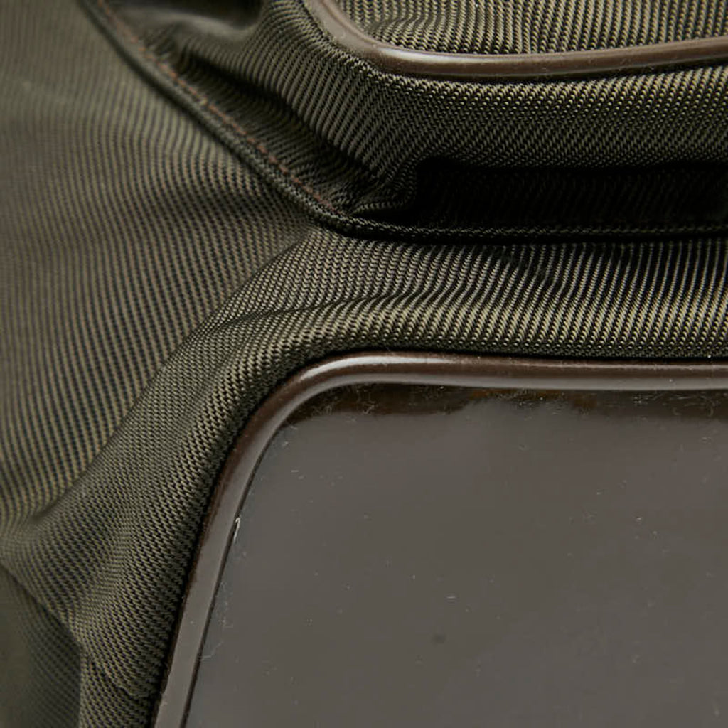 Gucci Brown Nylon Patent Leather Backpack (Pre-Owned)