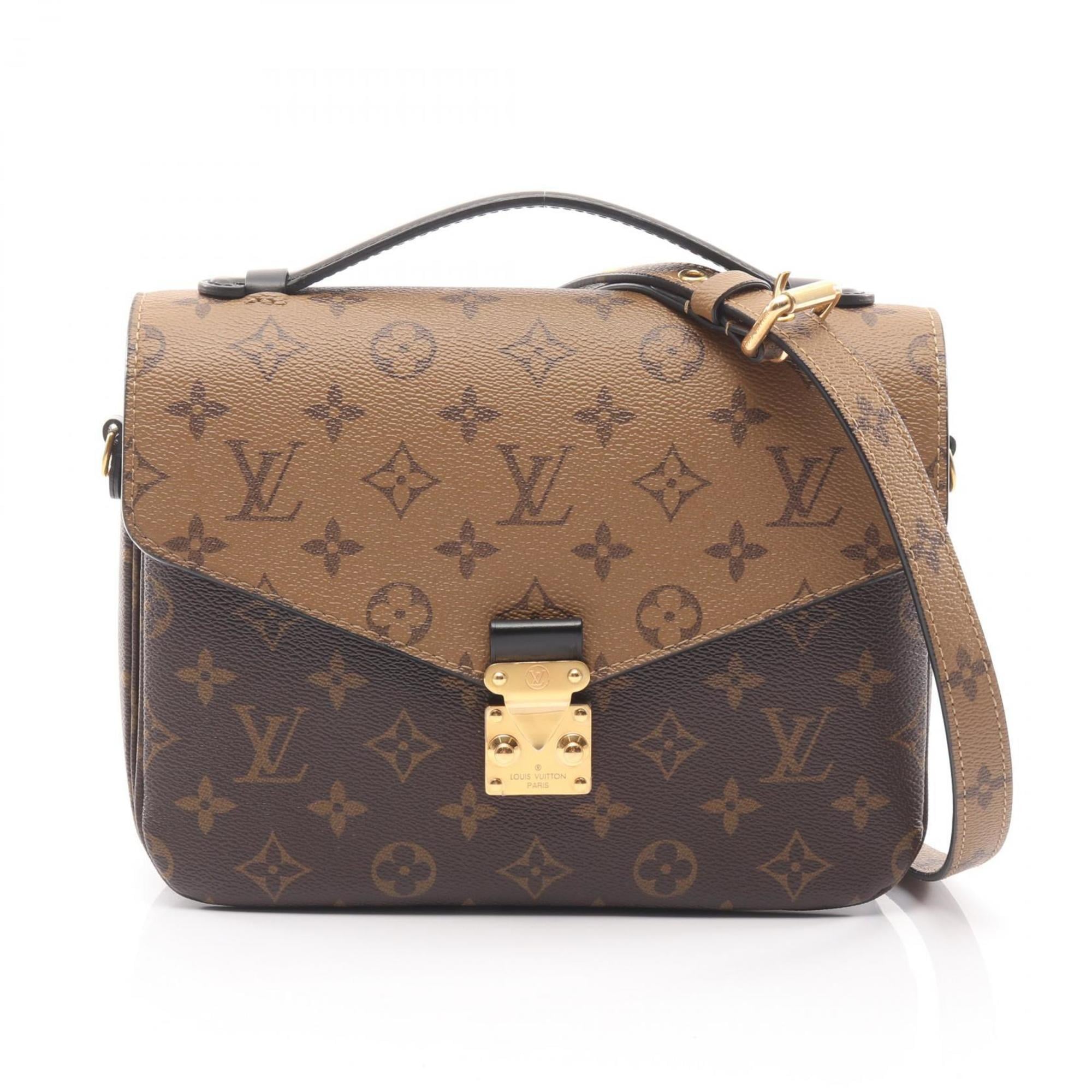 Louis Vuitton Black Brown Coated Canvas Monogram Reverse Pvc Leather Handbag Pochette (Pre-Owned)