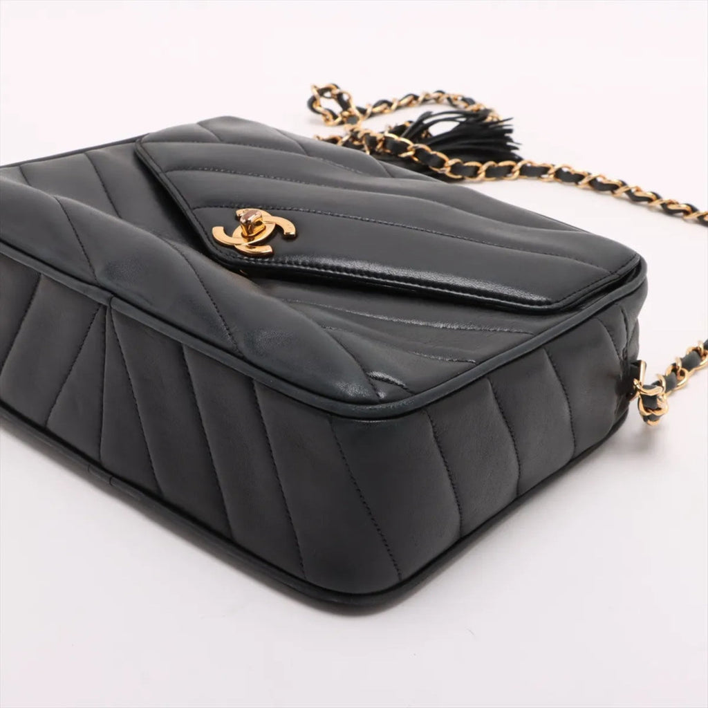 Chanel Navy Leather Shoulder Bag (Pre-Owned)