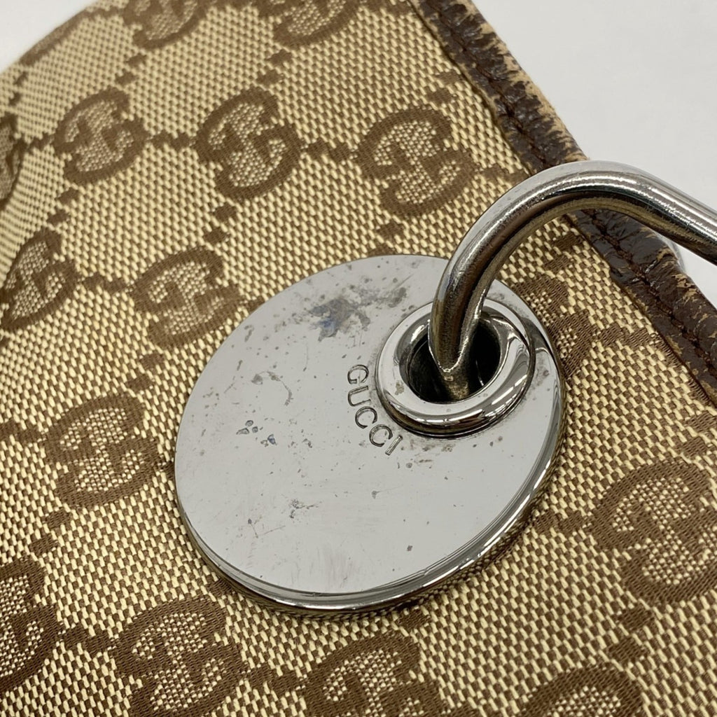 Gucci Beige Brown Canvas Tote Bag (Pre-Owned)