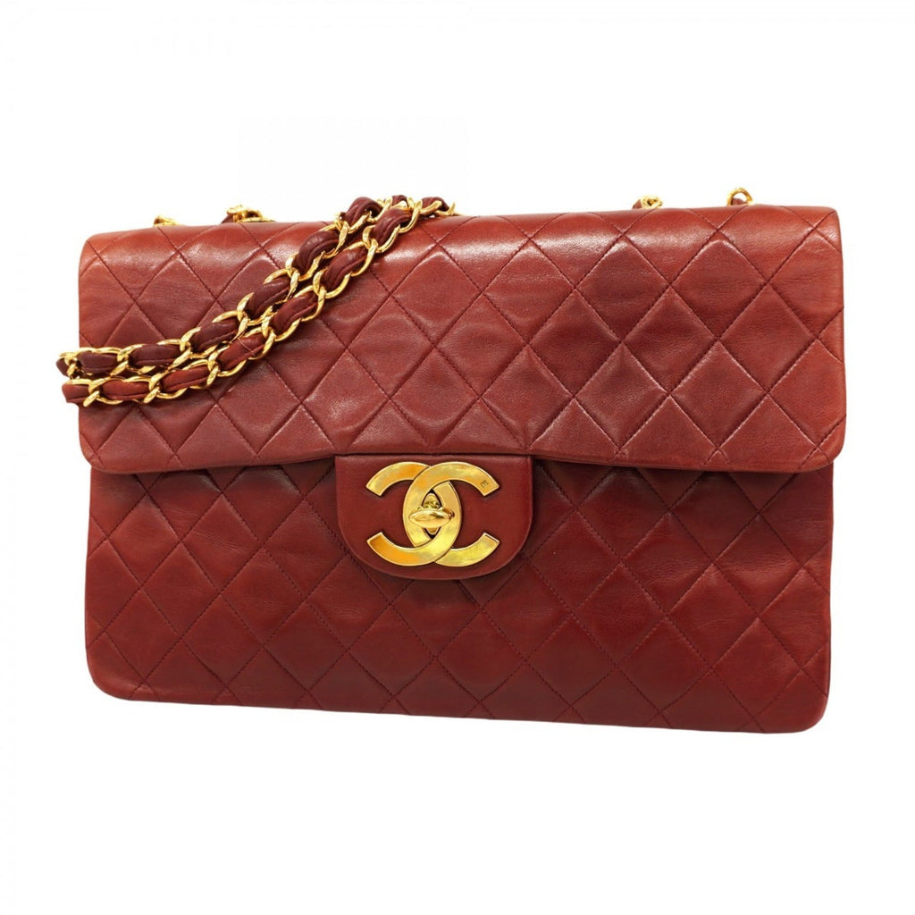 Chanel Bordeaux Leather Shoulder Bag (Pre-Owned)