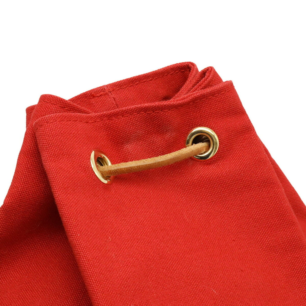 Hermes Red Color Canvas Leather Shoulder Bag (Pre-Owned)