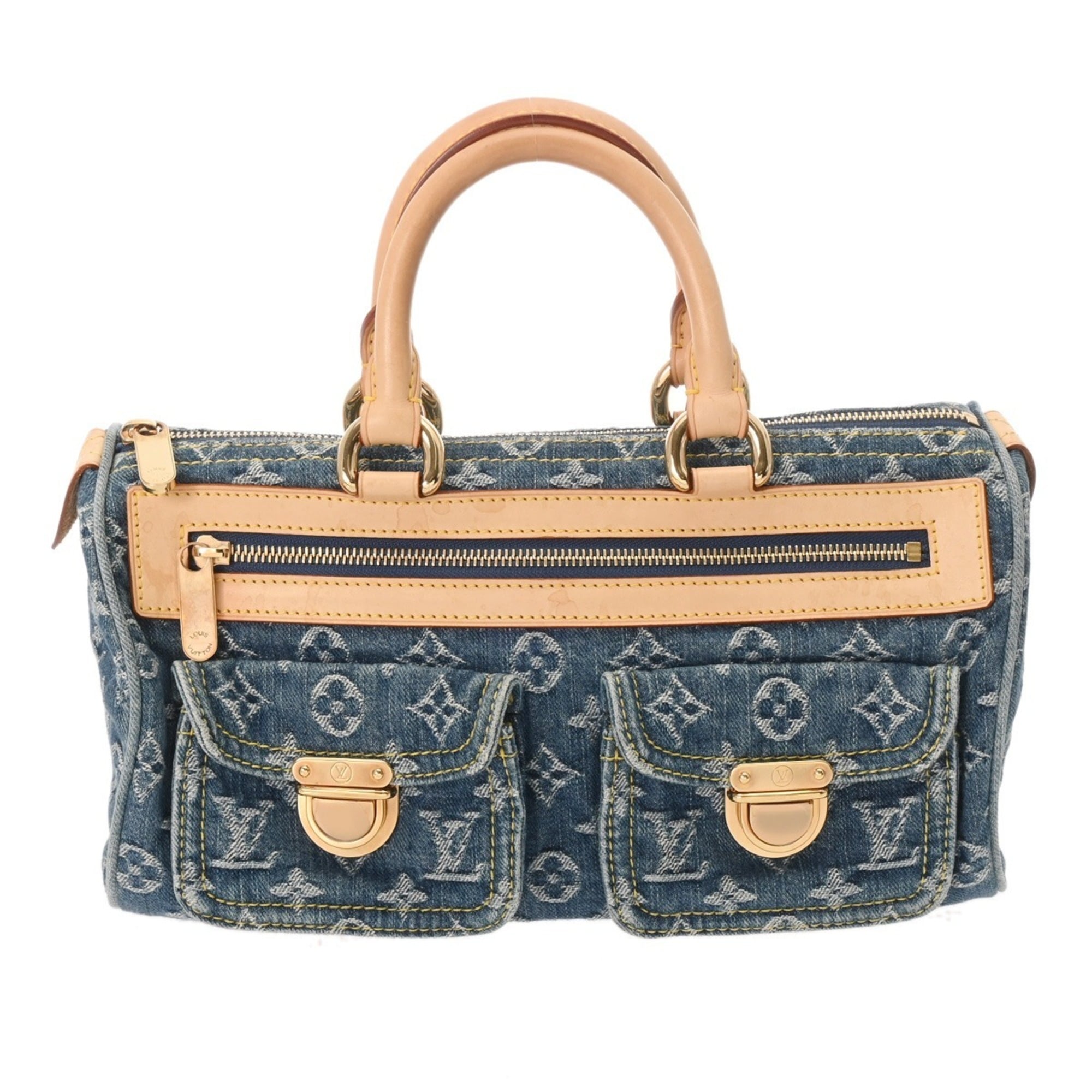 Louis Vuitton Blue Monogram Denim Handbag (Pre-Owned)