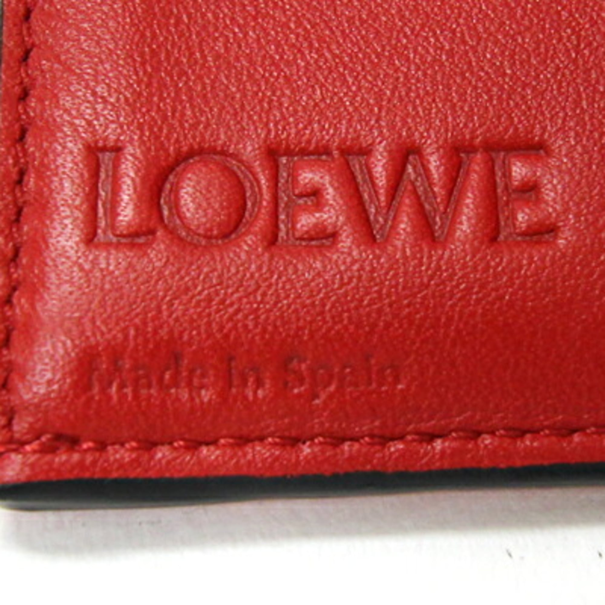Loewe Bordeaux Pink Red Color Leather Wallet (Tri-Fold) (Pre-Owned)