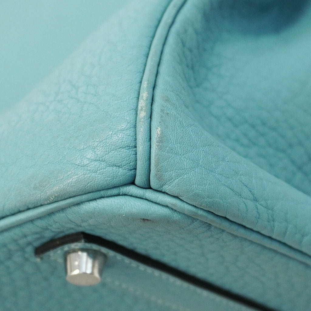 Hermes Ciel Taurillon Clemence Leather Handbag (Pre-Owned)