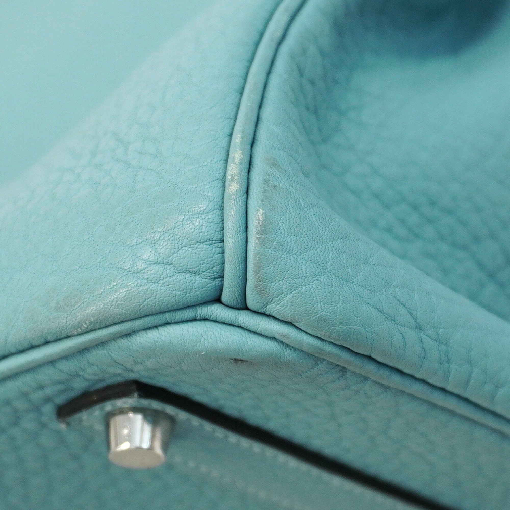 Hermes Ciel Taurillon Clemence Leather Handbag (Pre-Owned)
