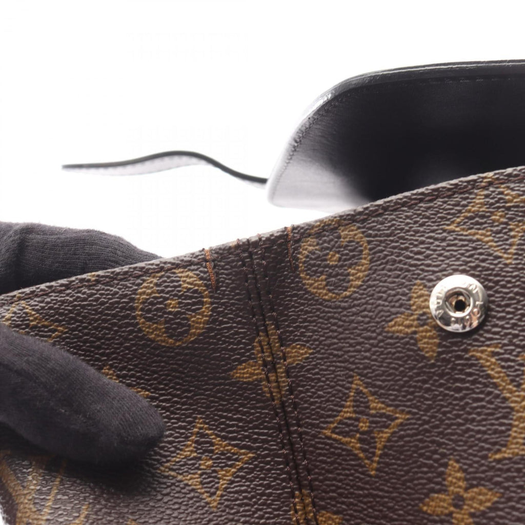 Louis Vuitton Black Brown Monogram Leather Backpack (Pre-Owned)