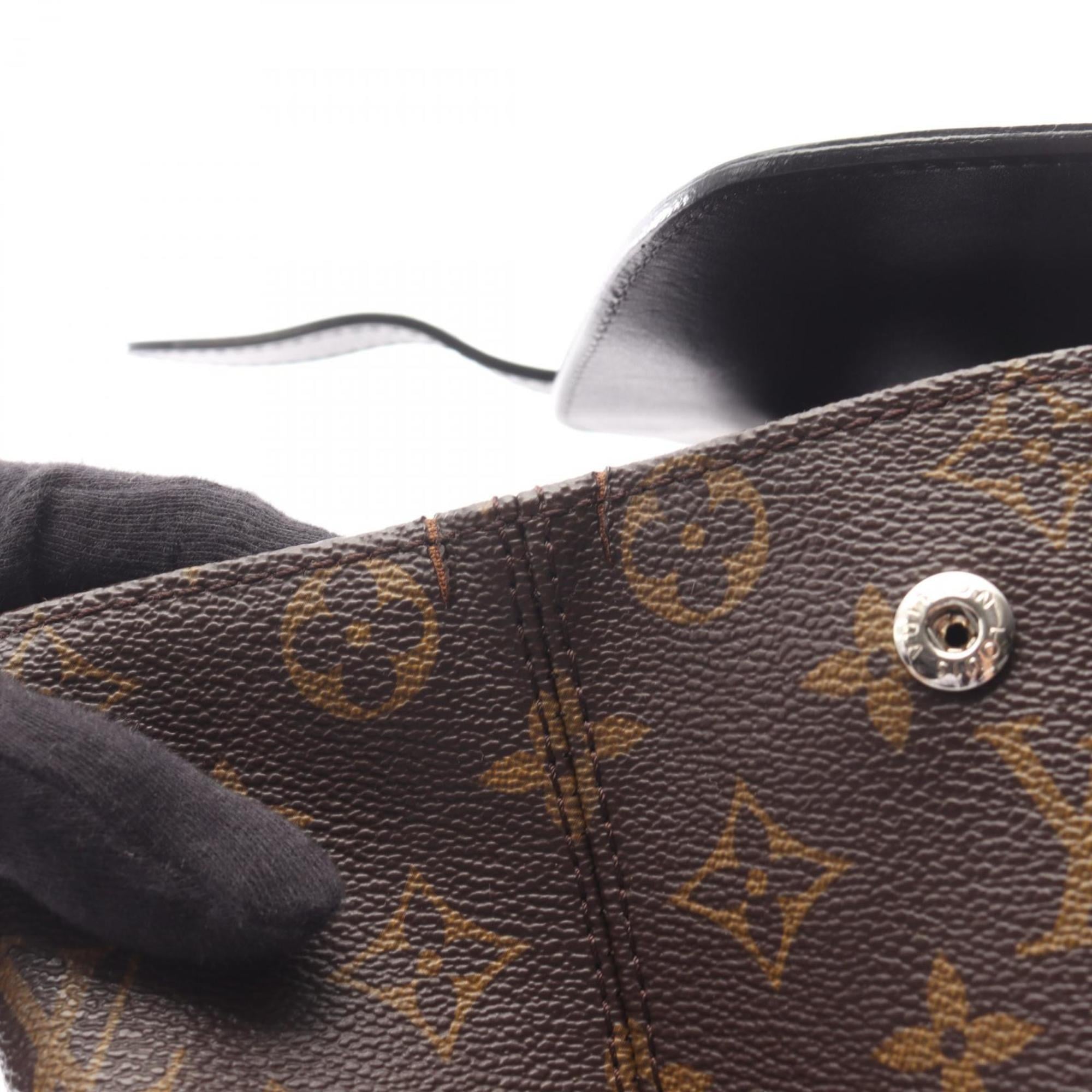 Louis Vuitton Black Brown Monogram Leather Backpack (Pre-Owned)