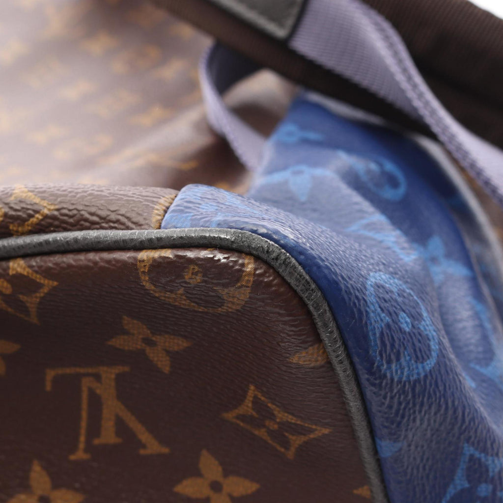 Louis Vuitton Black Blue Brown Monogram Pvc Coated Canvas Leather Backpack (Pre-Owned)