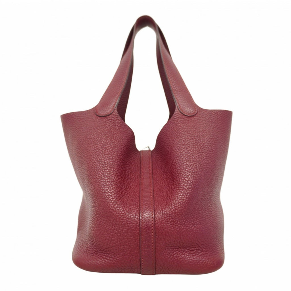 Hermes Rouge H Taurillon Clemence Leather Handbag (Pre-Owned)