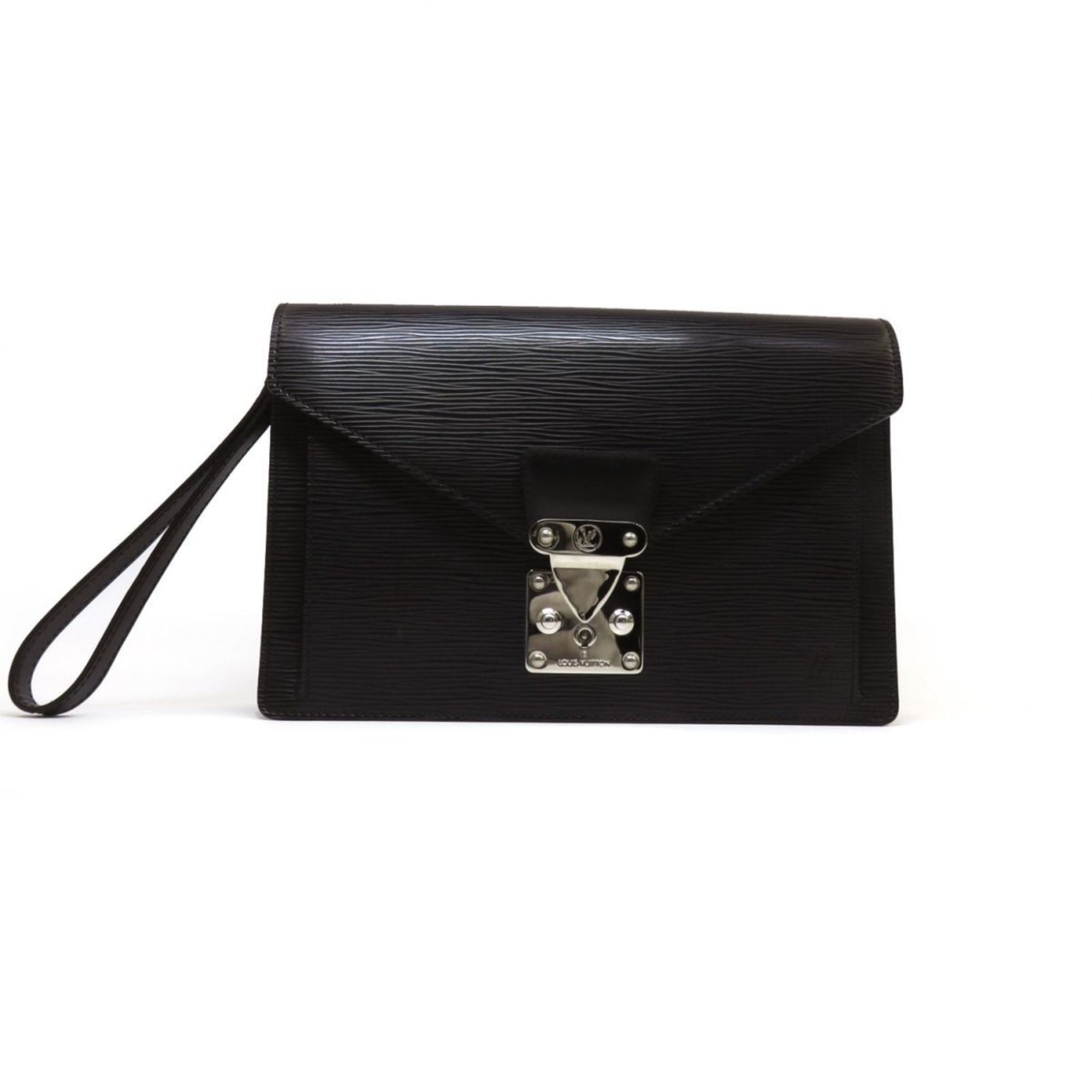 Louis Vuitton Noir Leather Clutch Bag Pochette (Pre-Owned)