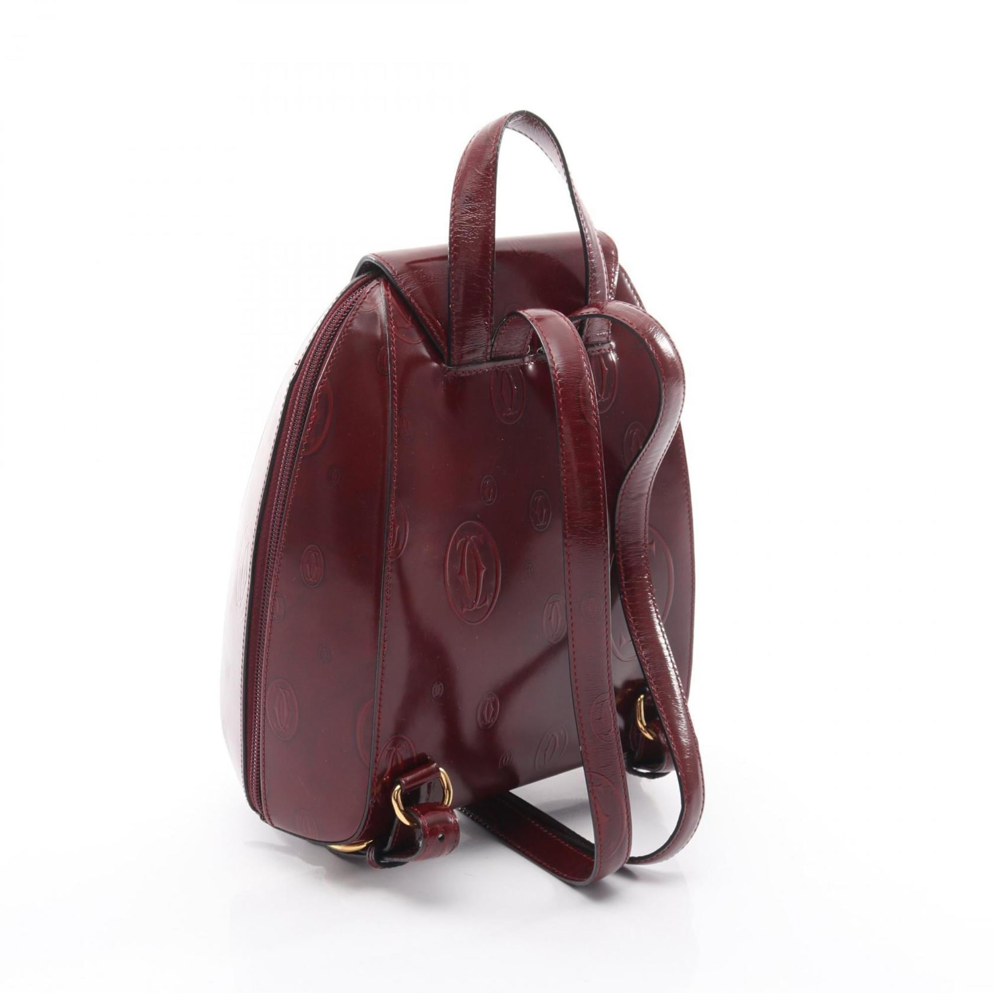 Cartier Bordeaux Leather Backpack (Pre-Owned)