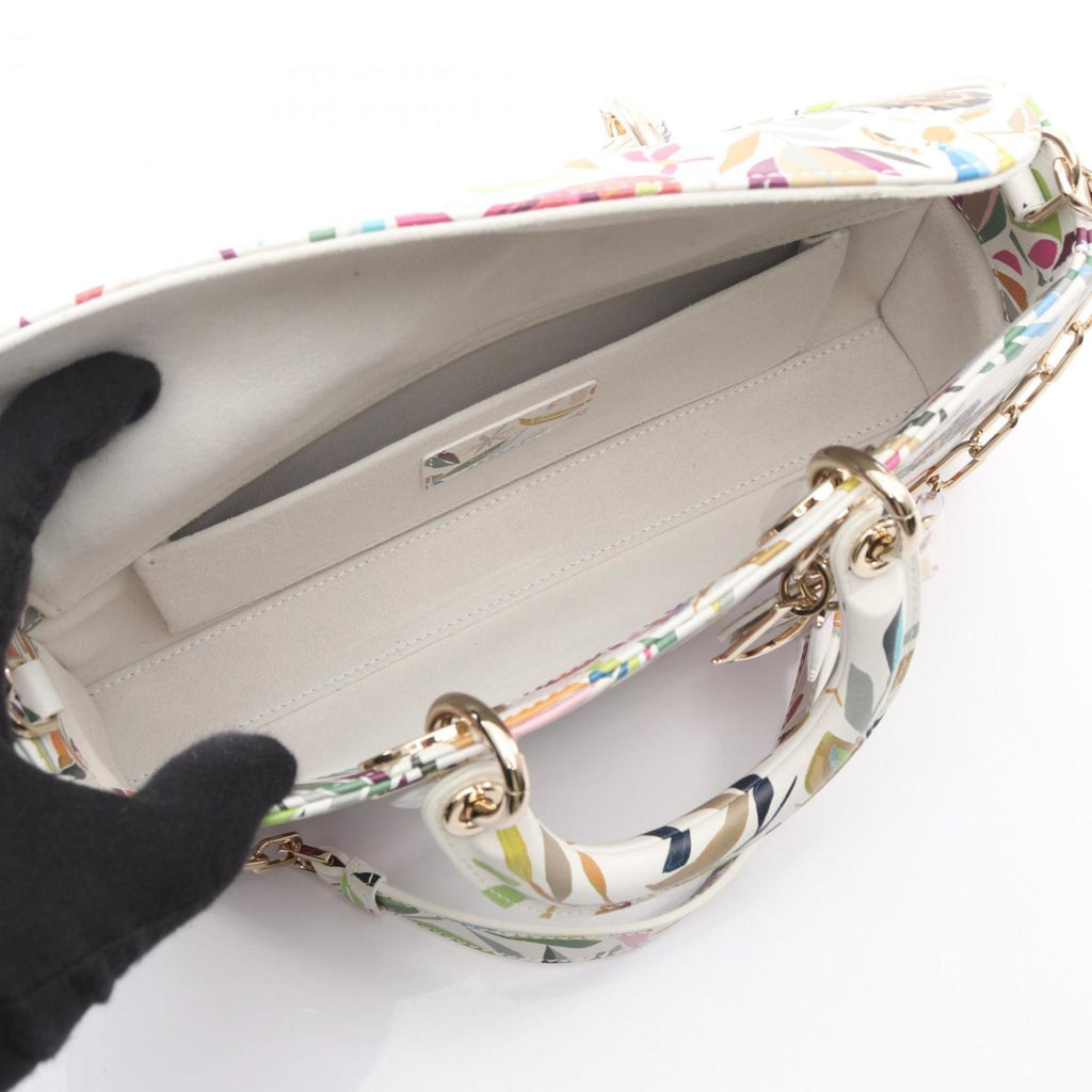 Christian Dior Multi-Color White Leather Handbag (Pre-Owned)