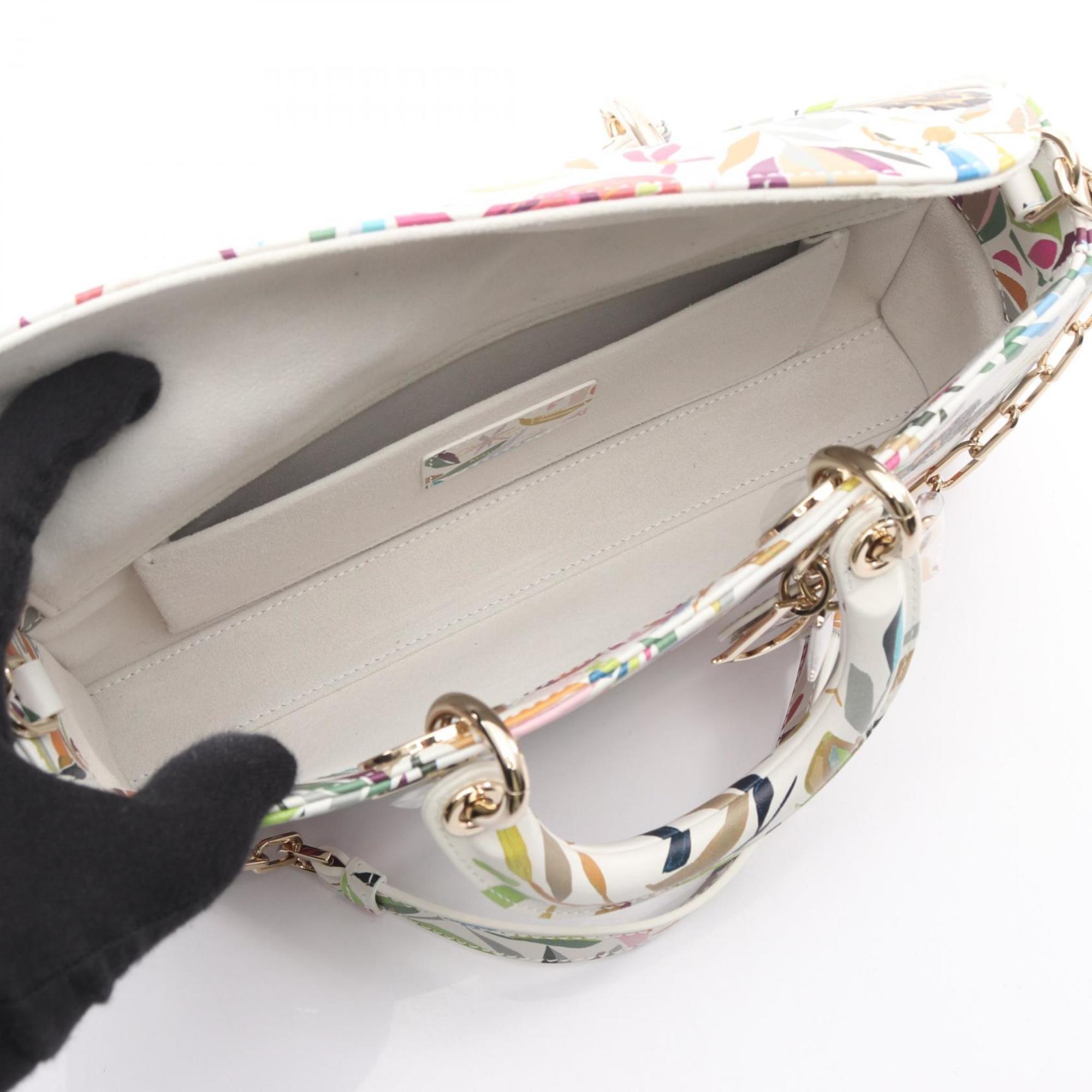 Christian Dior Multi-Color White Leather Handbag (Pre-Owned)