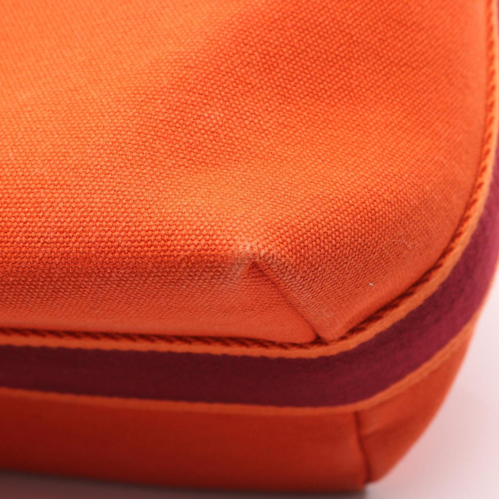 Hermes Feu Orange Canvas Handbag (Pre-Owned)