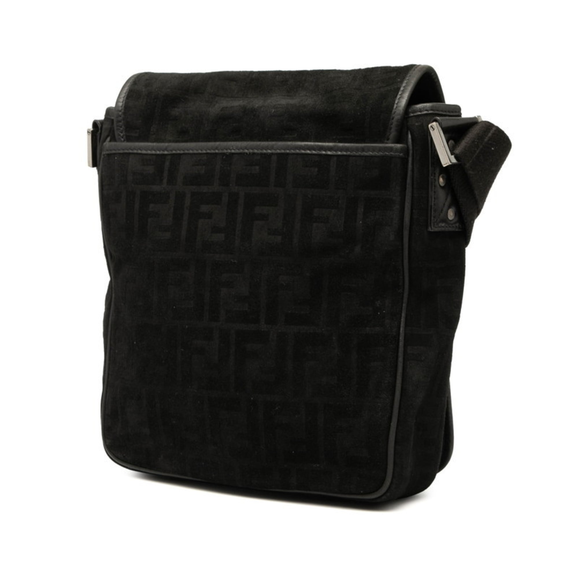 Fendi Black Leather Messenger Bag (Pre-Owned)