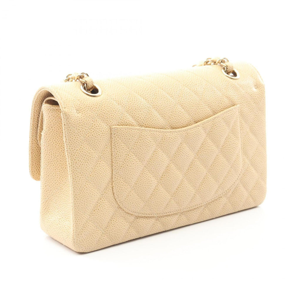 Chanel Beige Grained Calfskin Shoulder Bag (Pre-Owned)