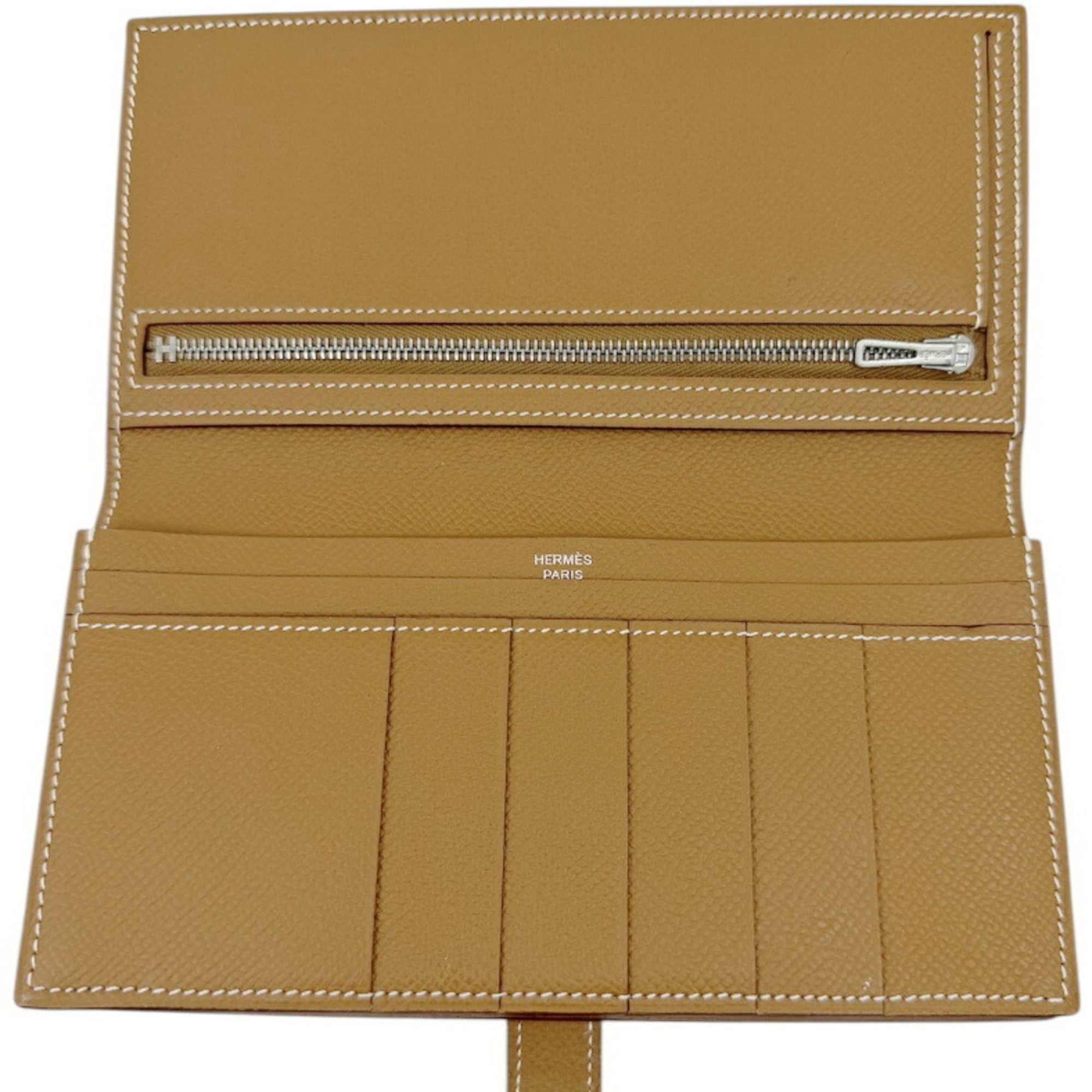 Hermes Gold Epsom Leather Long Wallet (Bi-Fold) (Pre-Owned)