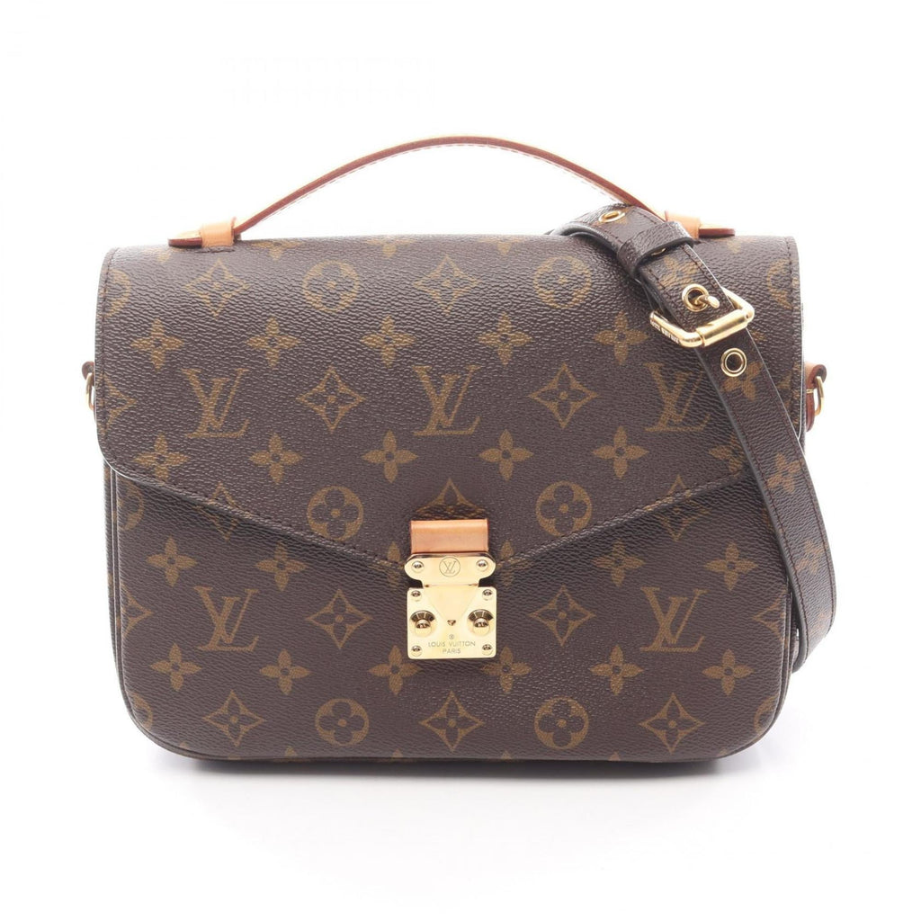 Louis Vuitton Brown Monogram Coated Canvas Leather Handbag Pochette (Pre-Owned)