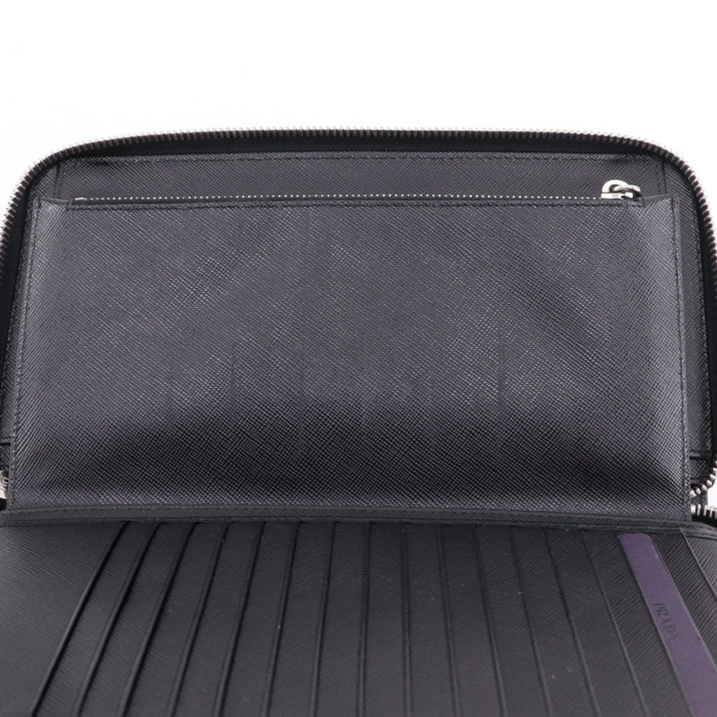 Prada Saffiano Black Saffiano Long Wallet (Bi-Fold) (Pre-Owned)