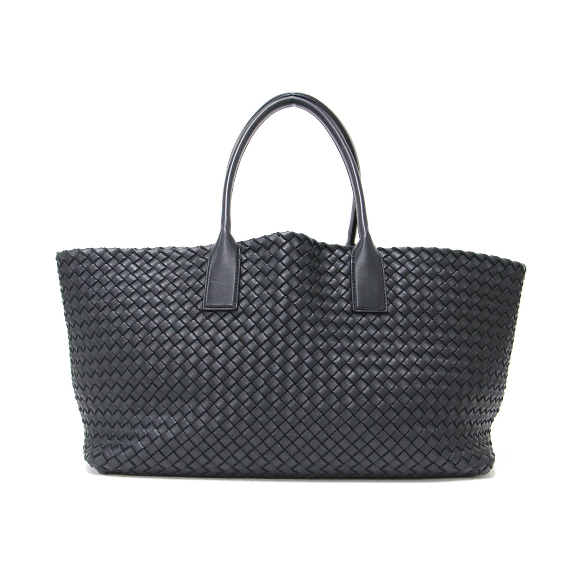 Bottega Veneta Black Intrecciato Handbag Tote Bag (Pre-Owned)