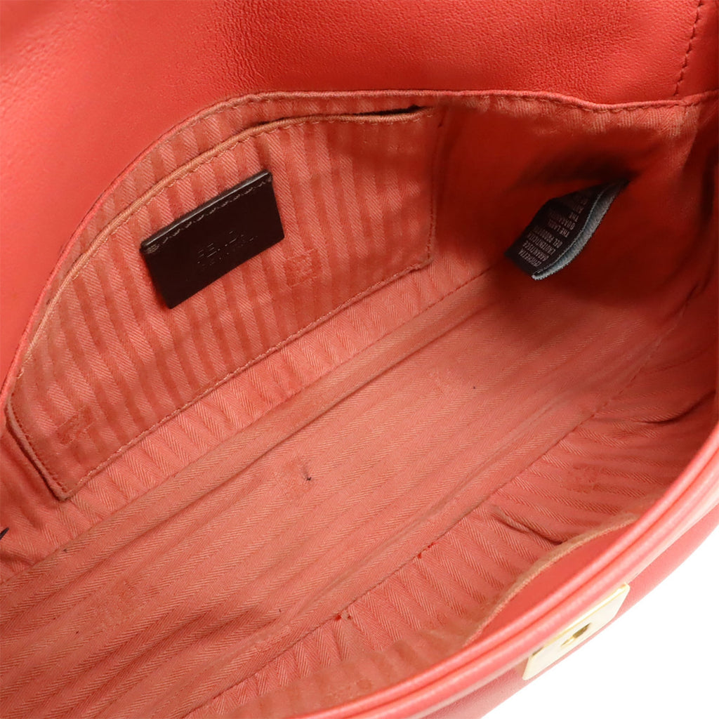 Fendi Pink Leather Clutch Bag Shoulder Bag (Pre-Owned)