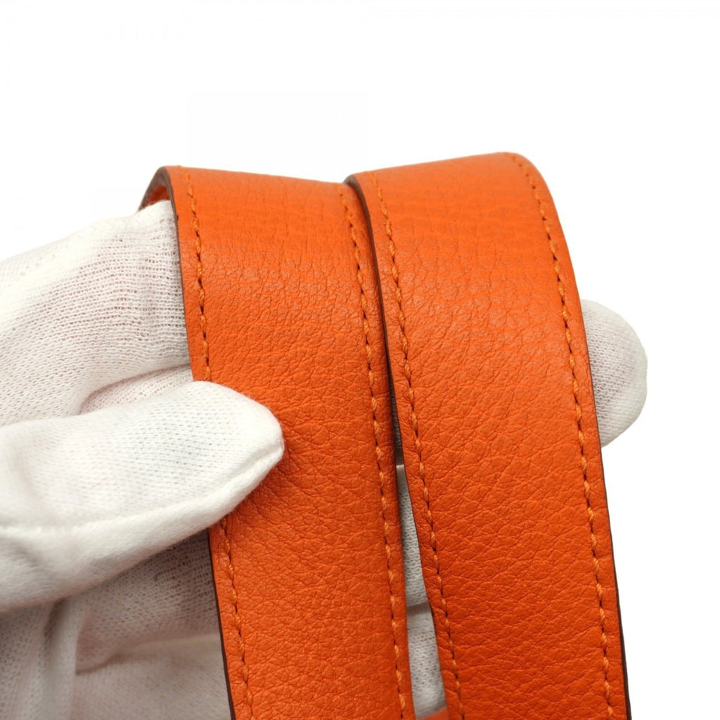 Hermes Orange Taurillon Clemence Leather Handbag (Pre-Owned)