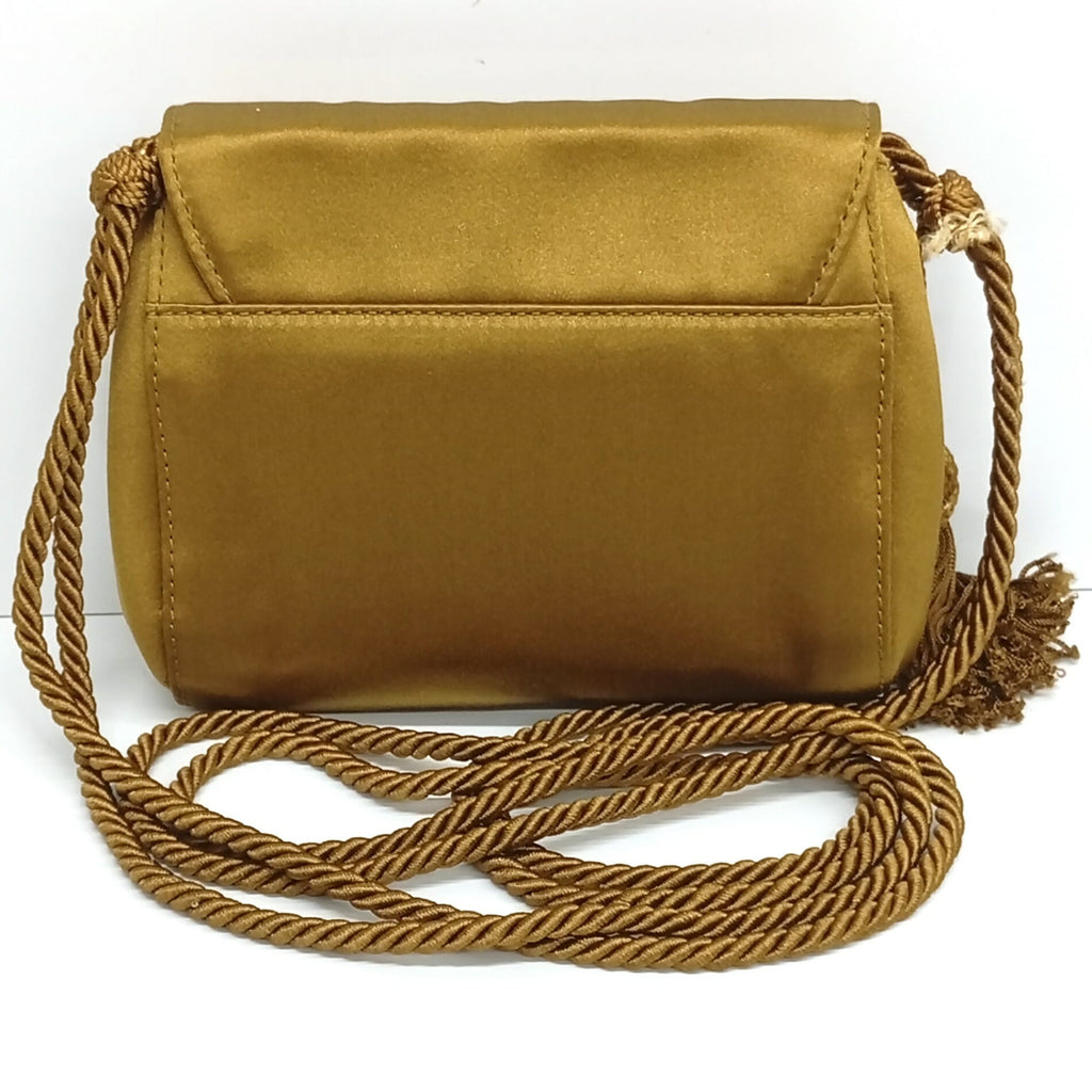 Prada Green Olive Satin Shoulder Bag (Pre-Owned)