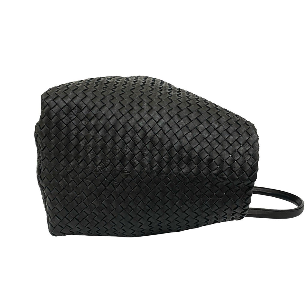 Bottega Veneta Black Leather Handbag Pouch Tote Bag (Pre-Owned)